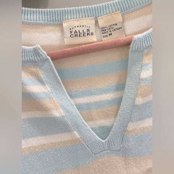 Falls Creek 100% Cotton Striped Top (M) - Picture 10 of 12